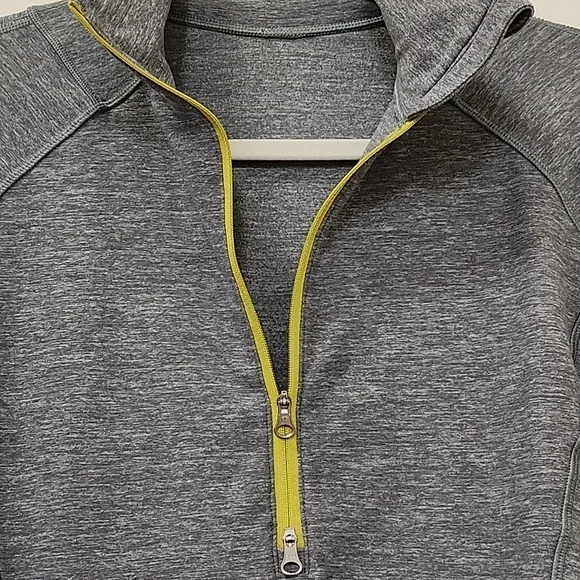 LULULEMON LUNO SIGNATURE UNIQE THUMB HOLE YELLOW ZIP WORKOUT COMFY GRAY-JACKET - Picture 13 of 16